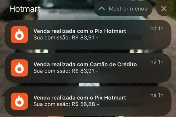 Notificações de vendas: pagamento aprovado, nova venda e novo pedido